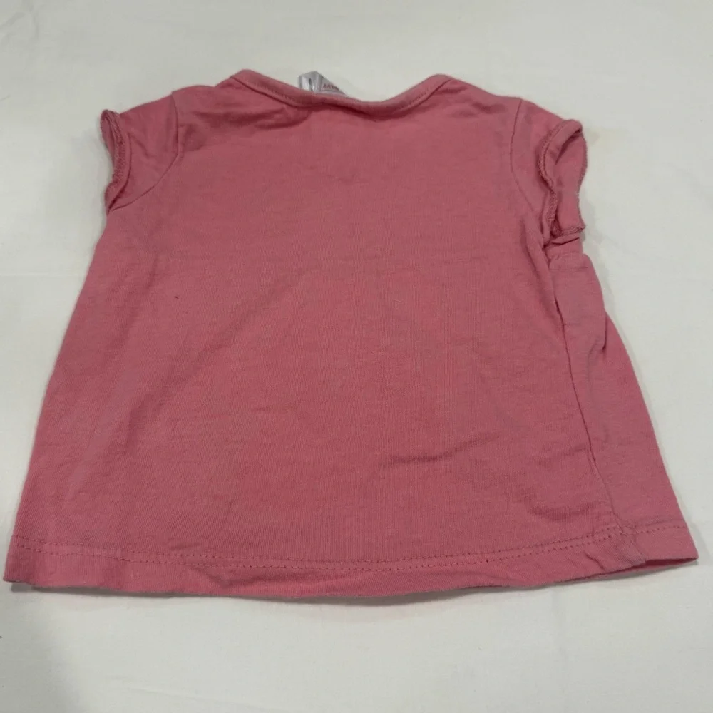 Y2K Old Navy Pink Short Sleeve Kids Babydoll Tee Size 6-12 months